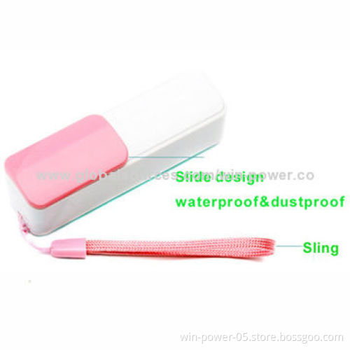 2,600mAh Slide Portable Power Bank for Samsung Galaxy S3/S4/iPhone 5/5S, Long Battery Lifespan